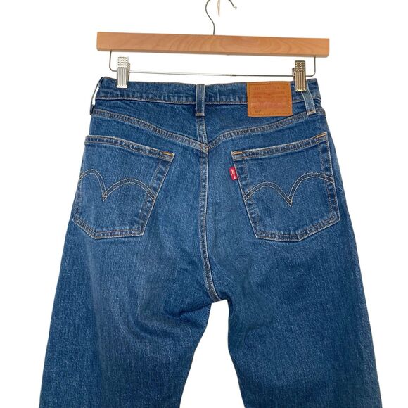 Levi's 501 Original Fit Jeans Womens Size W26 L28 Chewed Hem Blue Distressed - Picture 4 of 15